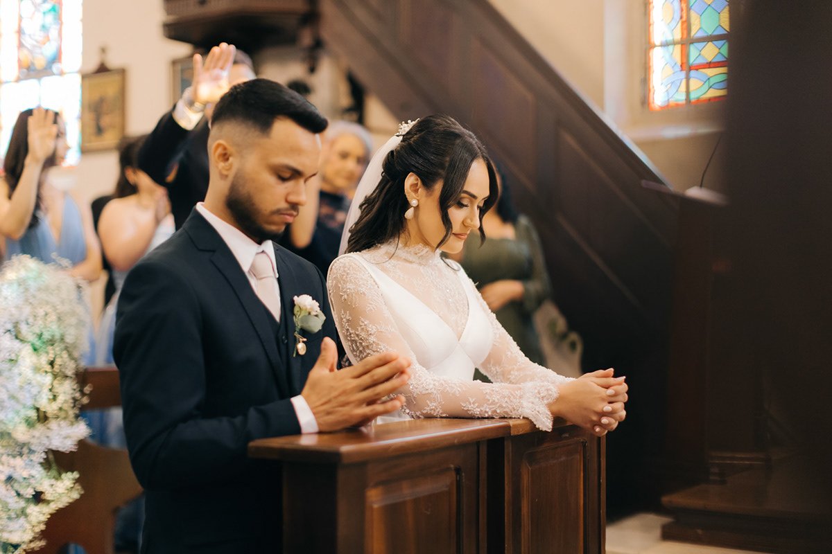 Momento da cerimónia de casamento